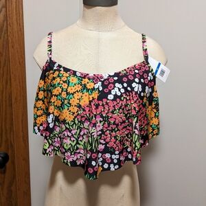 NWT swimsuit top floral bright